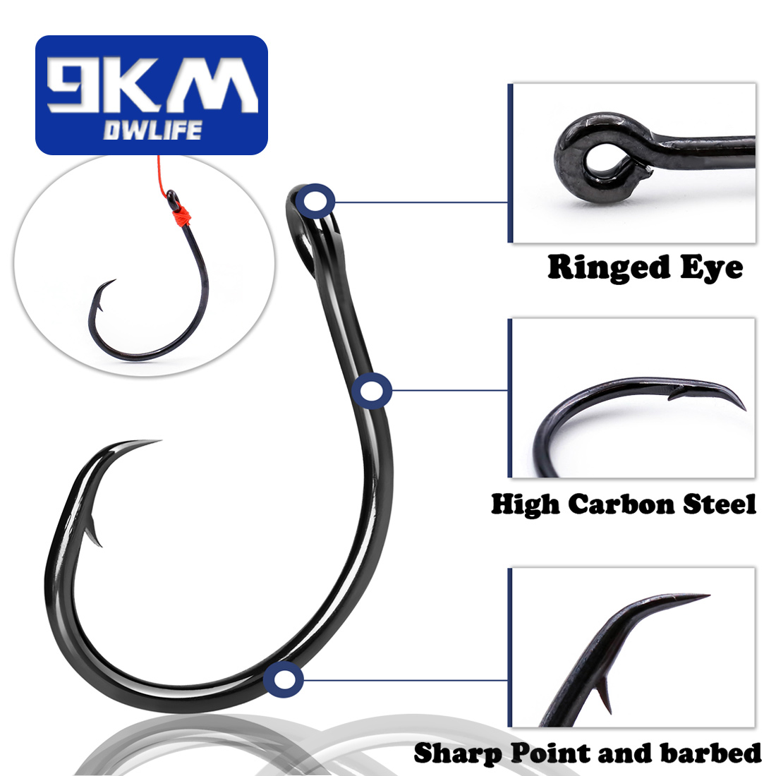 9KM 25-50 Peças Anzóis Circula - Fishing Hook Offset avaliação e preço